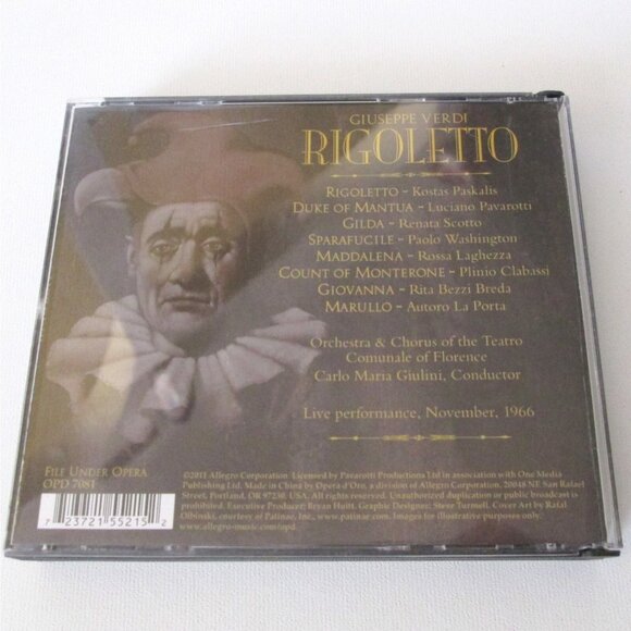 Verdi Rigoletto 2 Cd Set Pavarotti Scotto Live Performance 1966 Opera D'Oro - Picture 8 of 10